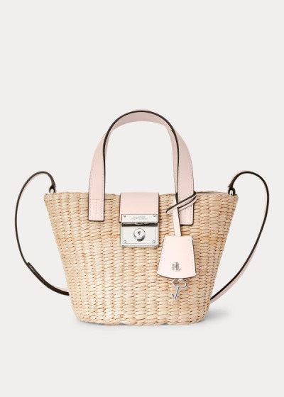 Women's Ralph Lauren Straw Mini Reese Tote Bags | 457036WUO